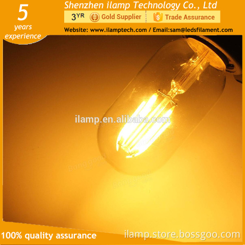 ilamptech 6W Glod Tint dimmable 2200K Vintage LED Long Filament Bulb T45 Tubular Shape